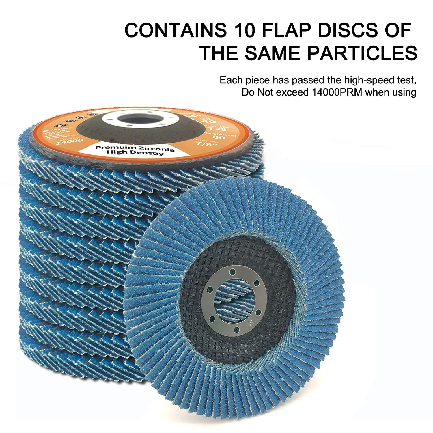 T29 Flap Disc 4 1/2 X 7/8 Inch 40 Grit High Density (80 Flaps) Long Lasting