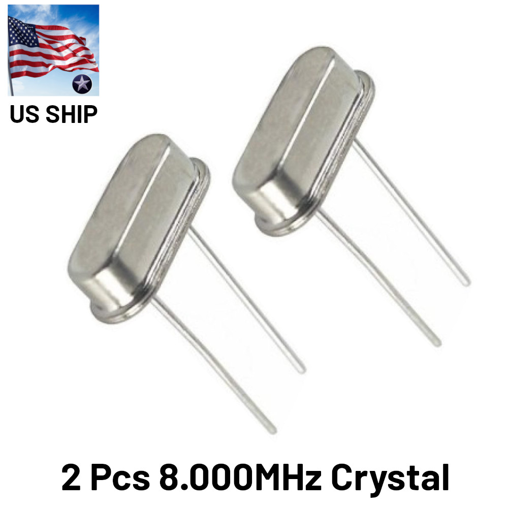 2 Pieces | 8.000 MHz | HC-49S | Crystal Oscillator Arduino Raspberry | US SHIP