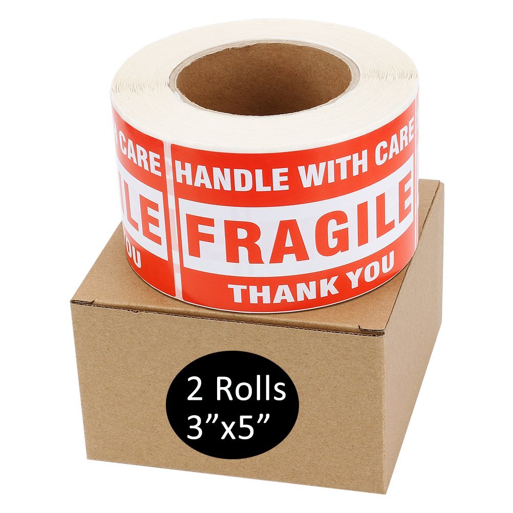 1000 Large 3″x5″ Handle with Care Thank You Fragile Shipping Labels Stickers