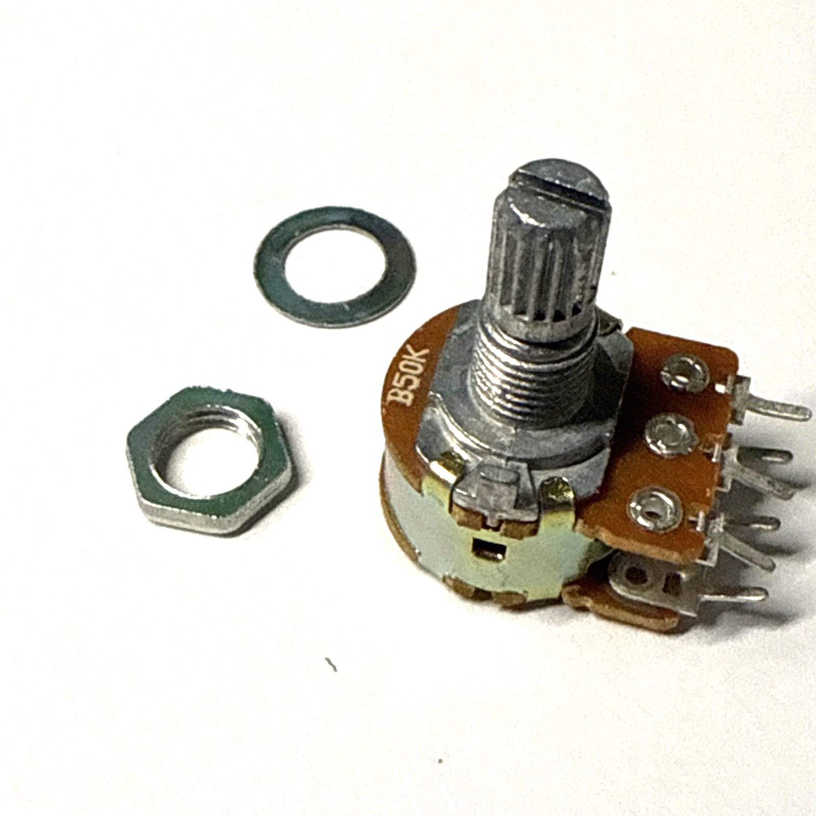 Potentiometer 50 + 50 kOhm linear 0.5W Pot 5% shaft OD 6mm OD 0.25 inch WL