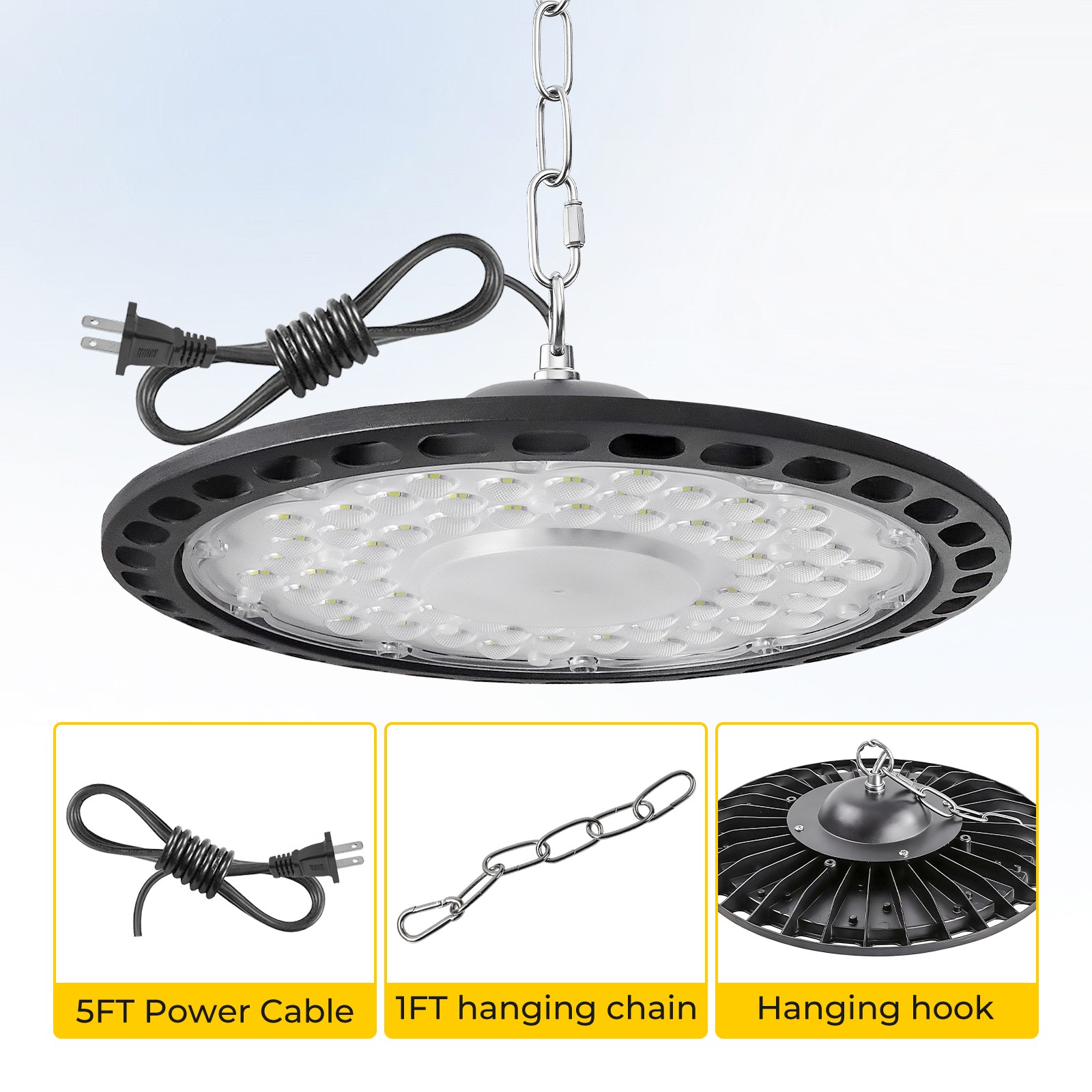 6Pcs UFO Led High Bay Light 500W Industrial Commercial Factory Led Shop Light