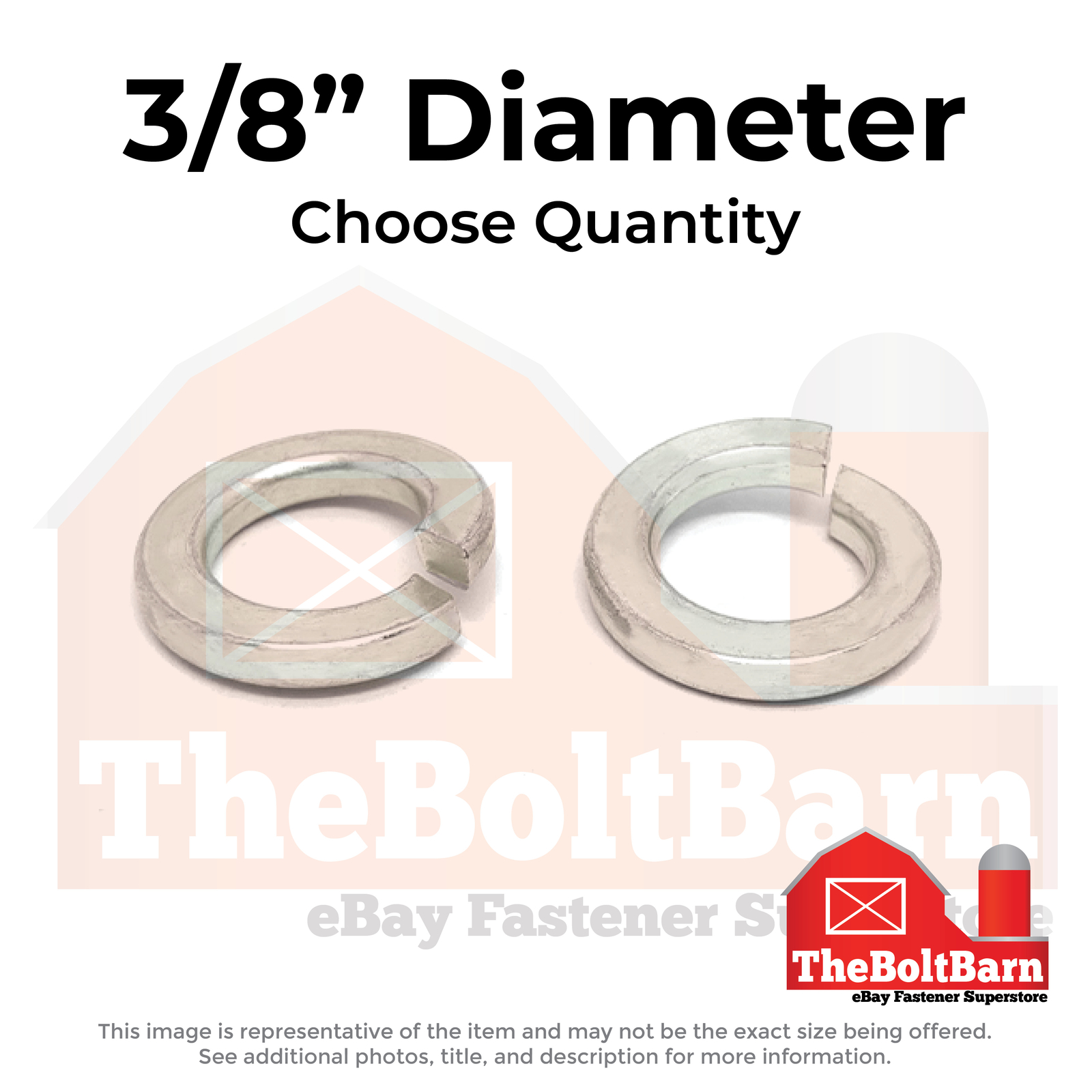 3/8″ Stainless Steel Split Lock Washers (Choose Qty)