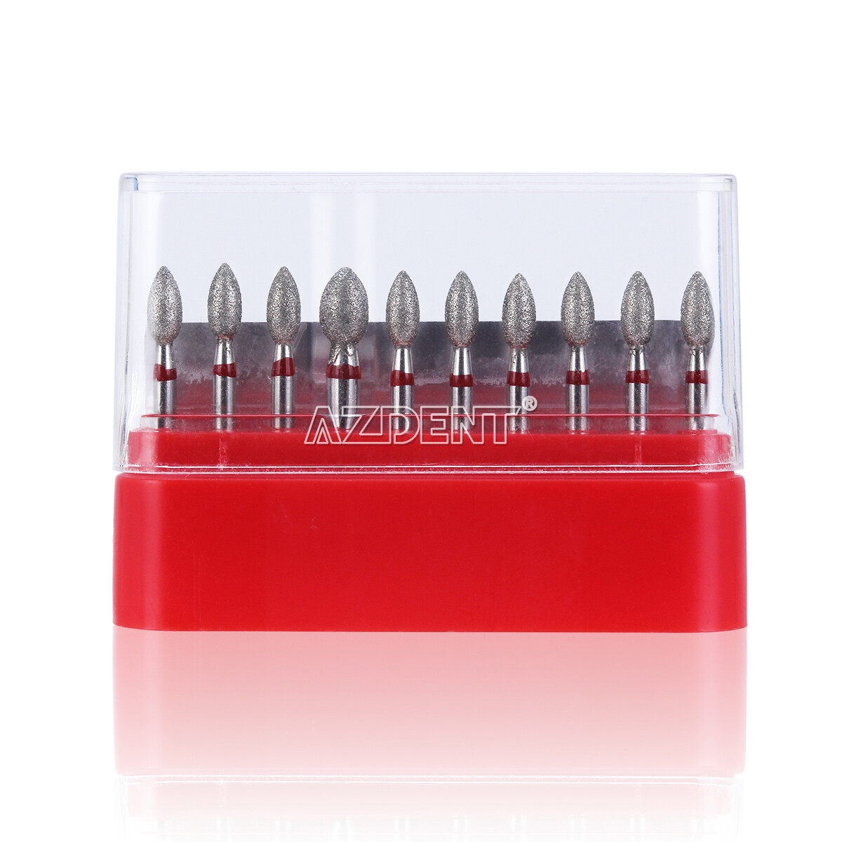 10pcs/kit Dental FG Diamond Burs Football #368-023F Fine Red AZDENT