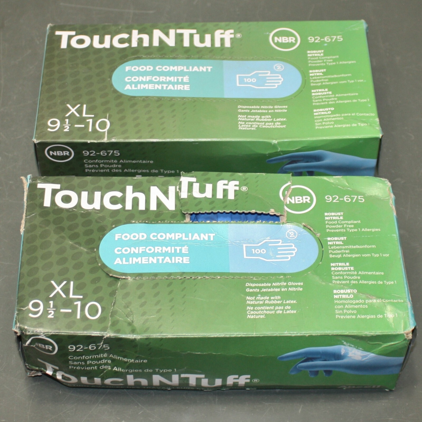 (1950) Ansell, Microflex, Cobalt, TouchNTuff, midKnight Gloves, Nitrile, PE, NBR