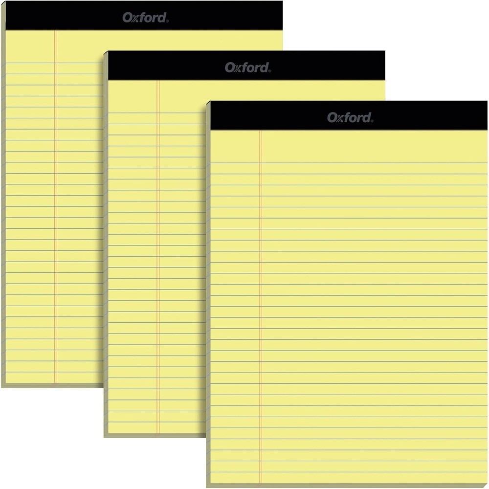 Wide Ruled Legal Pads 3 Pack Canary Yellow Paper 50 Sheets Per Pad Perforated