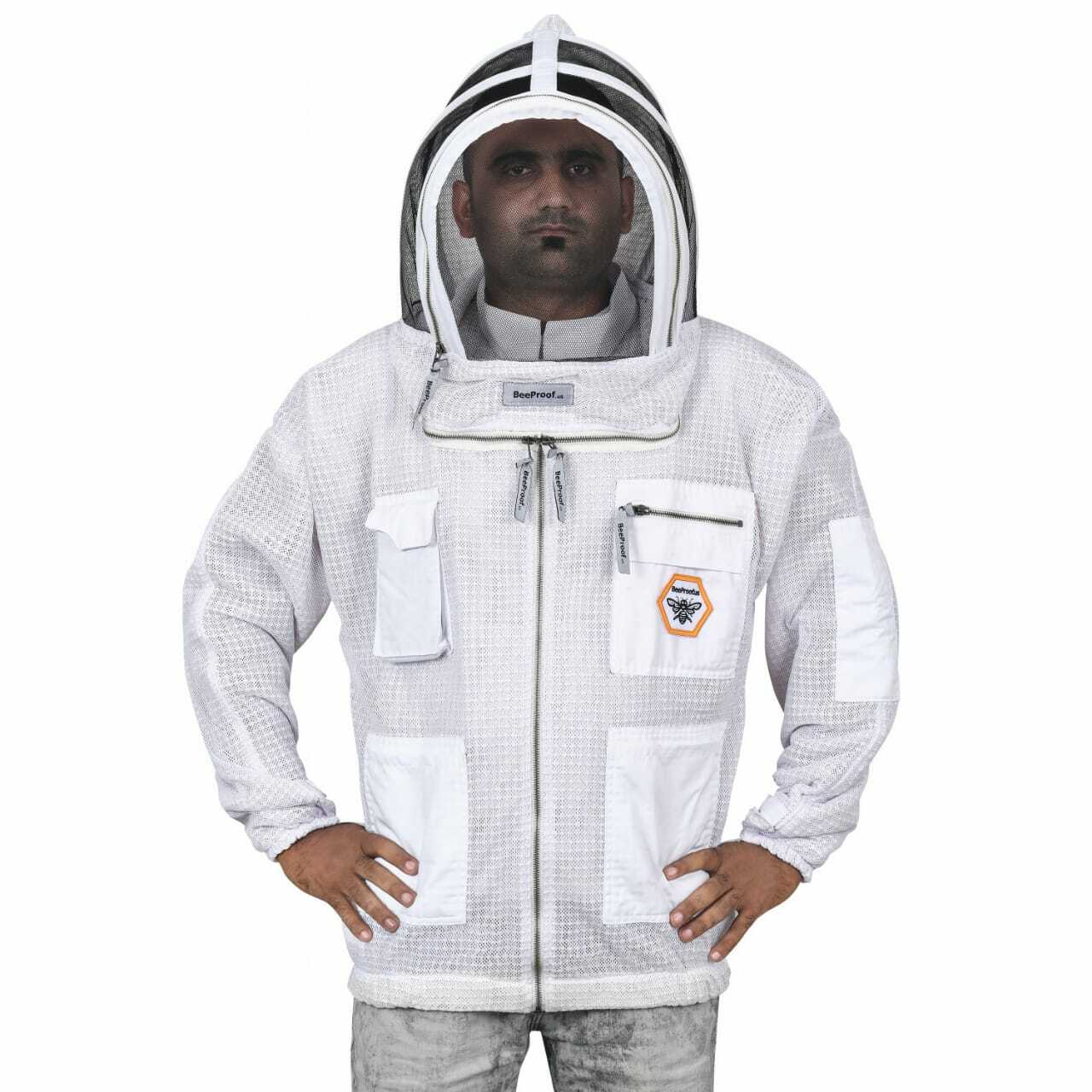 Beekeeper Ultra Ventilated 3 layer mesh Beekeeping Jacket Bee Hat Veil w/bag 2XL