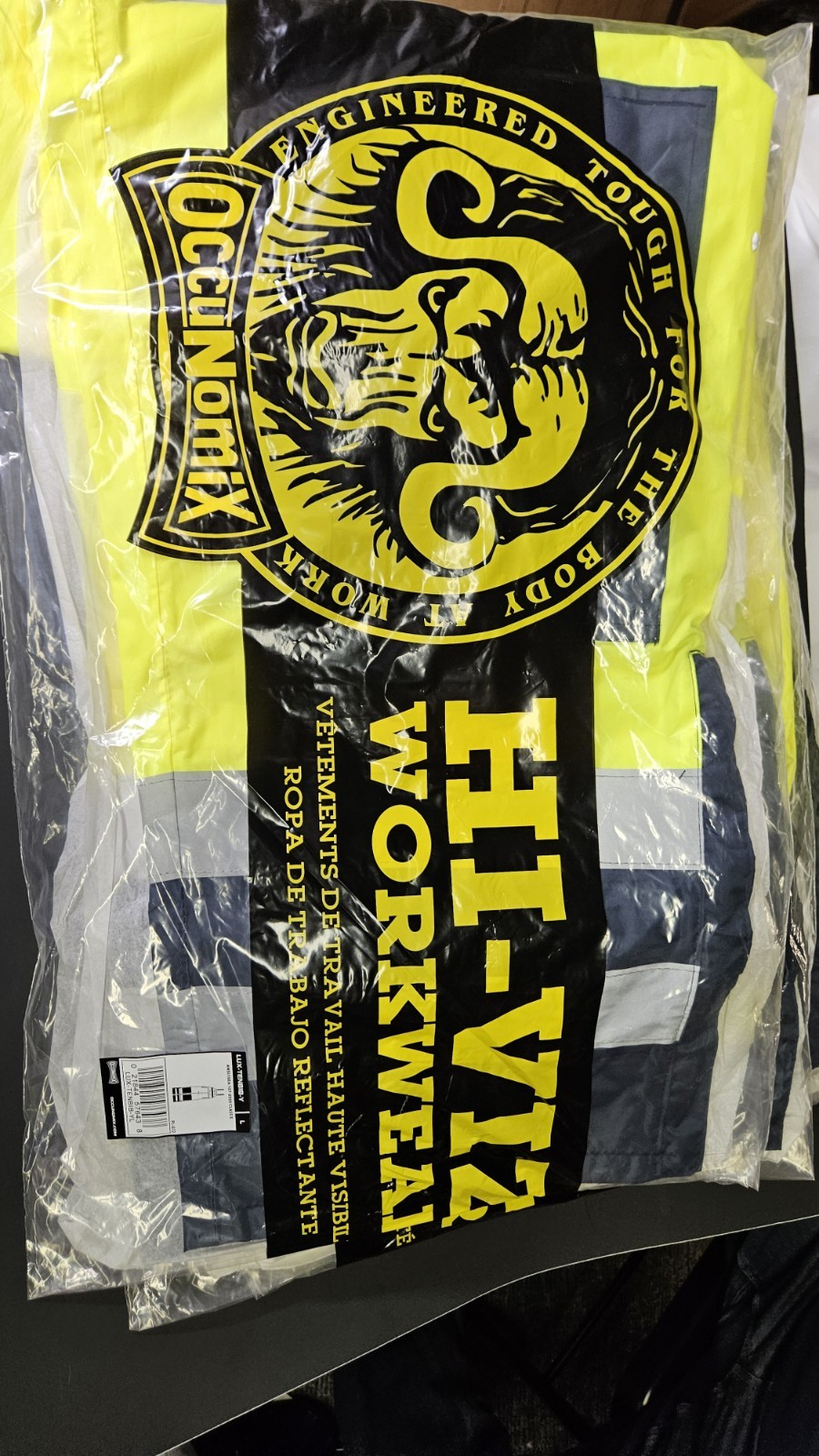 Occunomix Breathable Rain Bib Overall Pants Hi-Viz Yellow LARGE