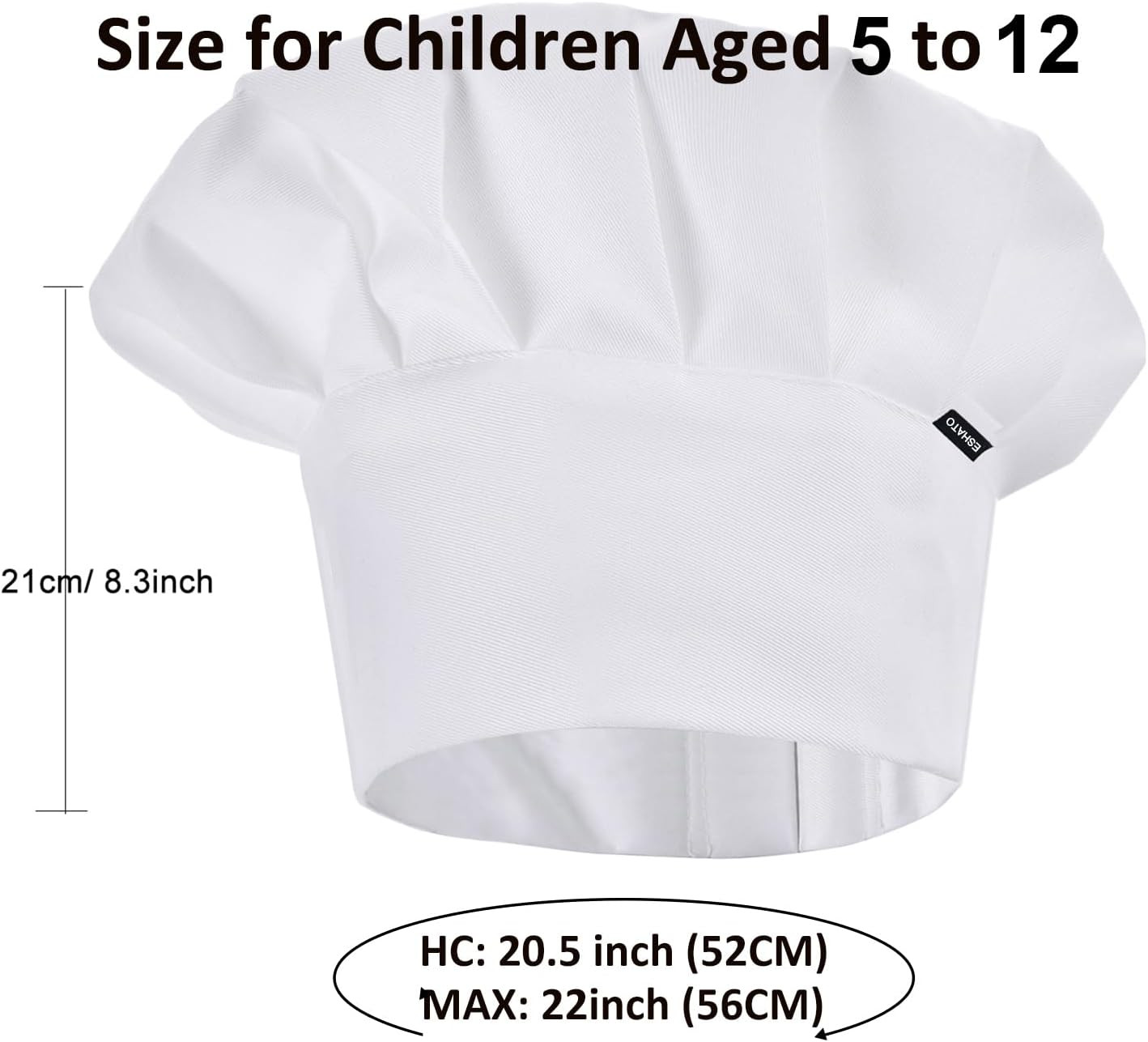 Kids Chef Hat, Poly-Cotton Kitchen Cooking Cap for Children