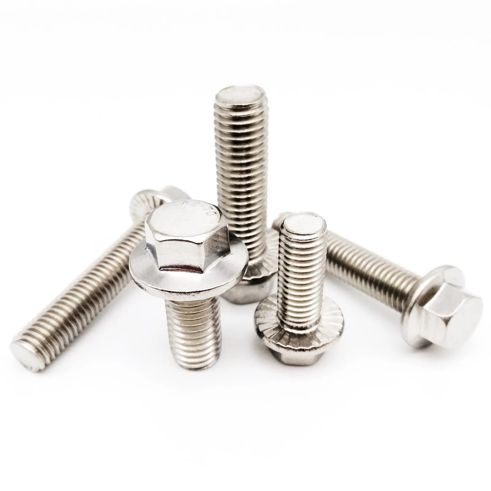 304 Stainless GB5787 Serrated Flange Hex Bolts M4-M12 Metric Hex Washer Screws
