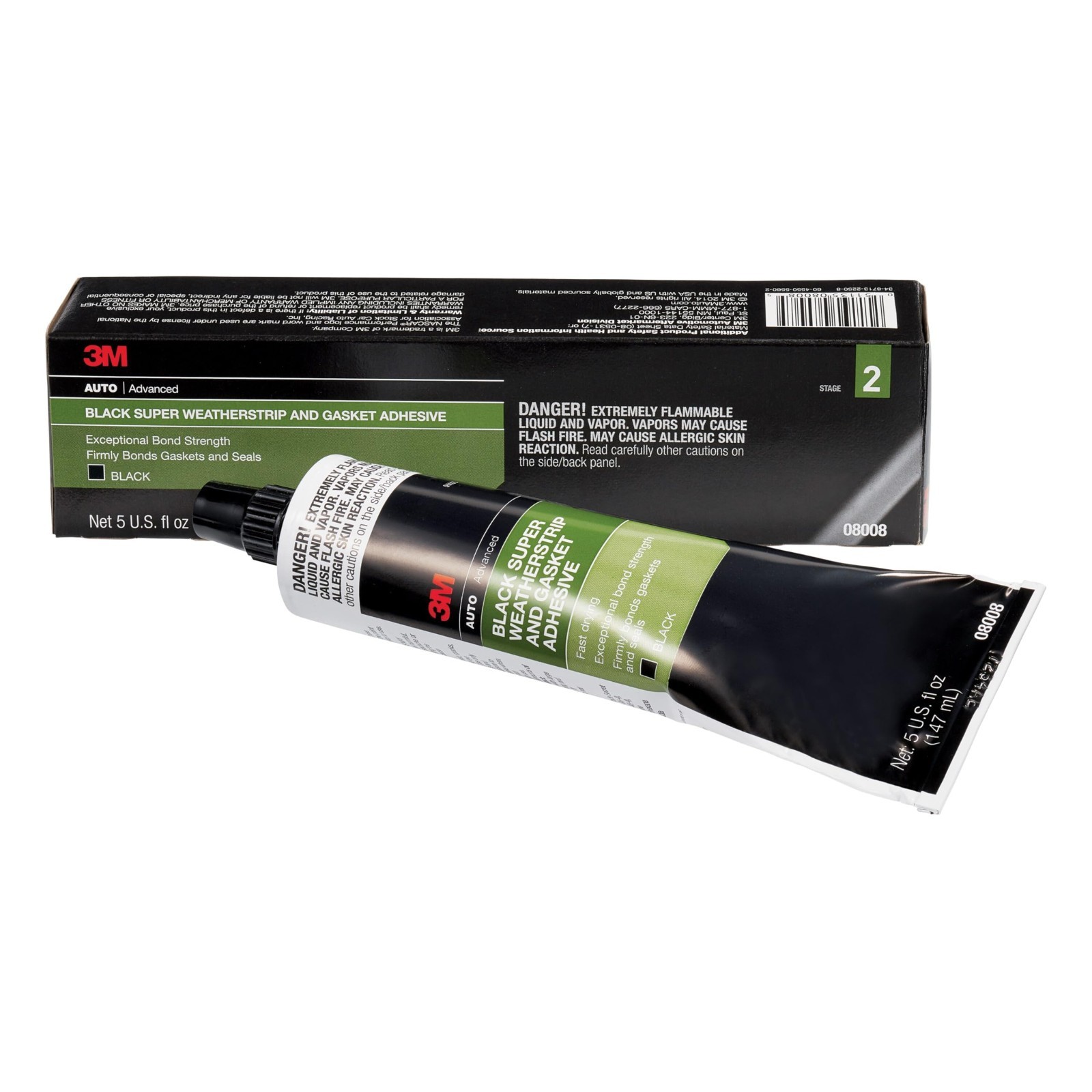 3M Black Super Weatherstrip and Gasket Adhesive, 5 fl. oz.