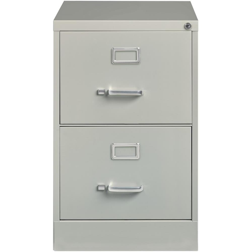 Pemberly Row 2 Drawers Vertical Light Gray Metal Filing Cabinet Pre-assembled