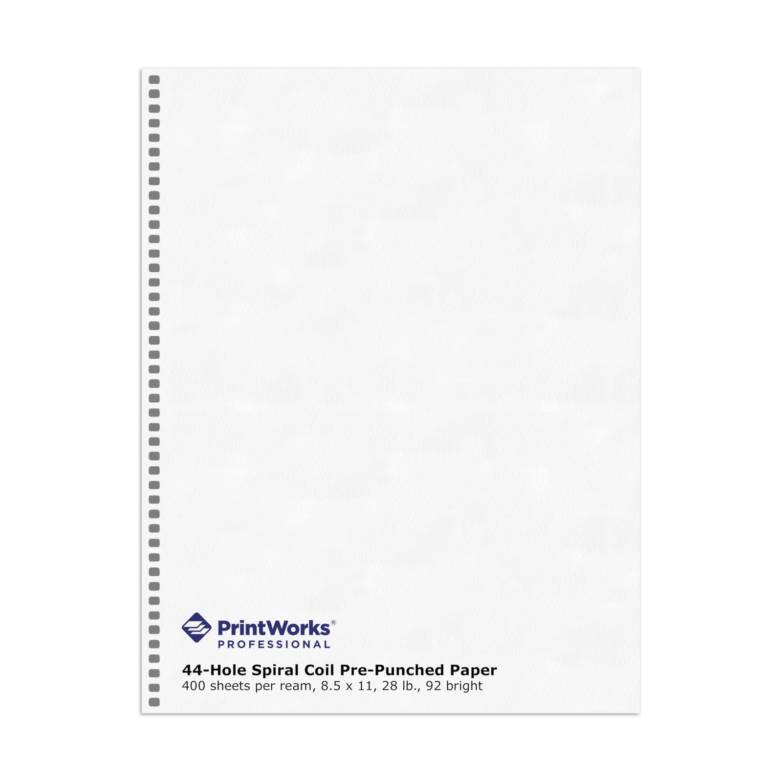 PrintWorks Professional Pre-Punched Spiral Binding Paper – 44-Hole (4:1 Pitch…