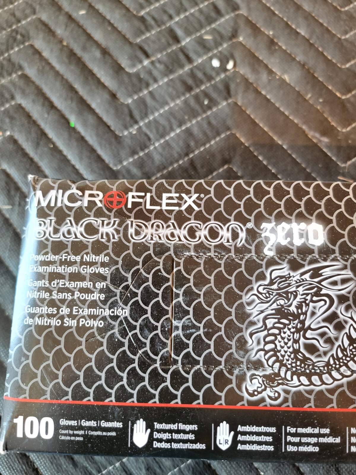 Microflex Black Dragon Zero PF Nitrile Exam Gloves XLarge, BD1005-NPF-XL.