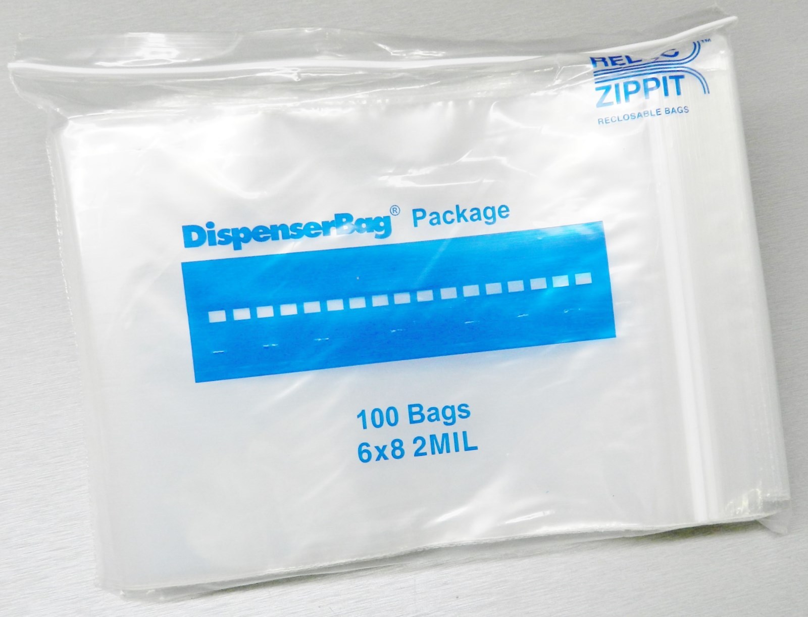 100 Reloc Zippit Bags 6″x8″ Clear 2mil Poly Reclosable Zip Seal Slide Lock Bag
