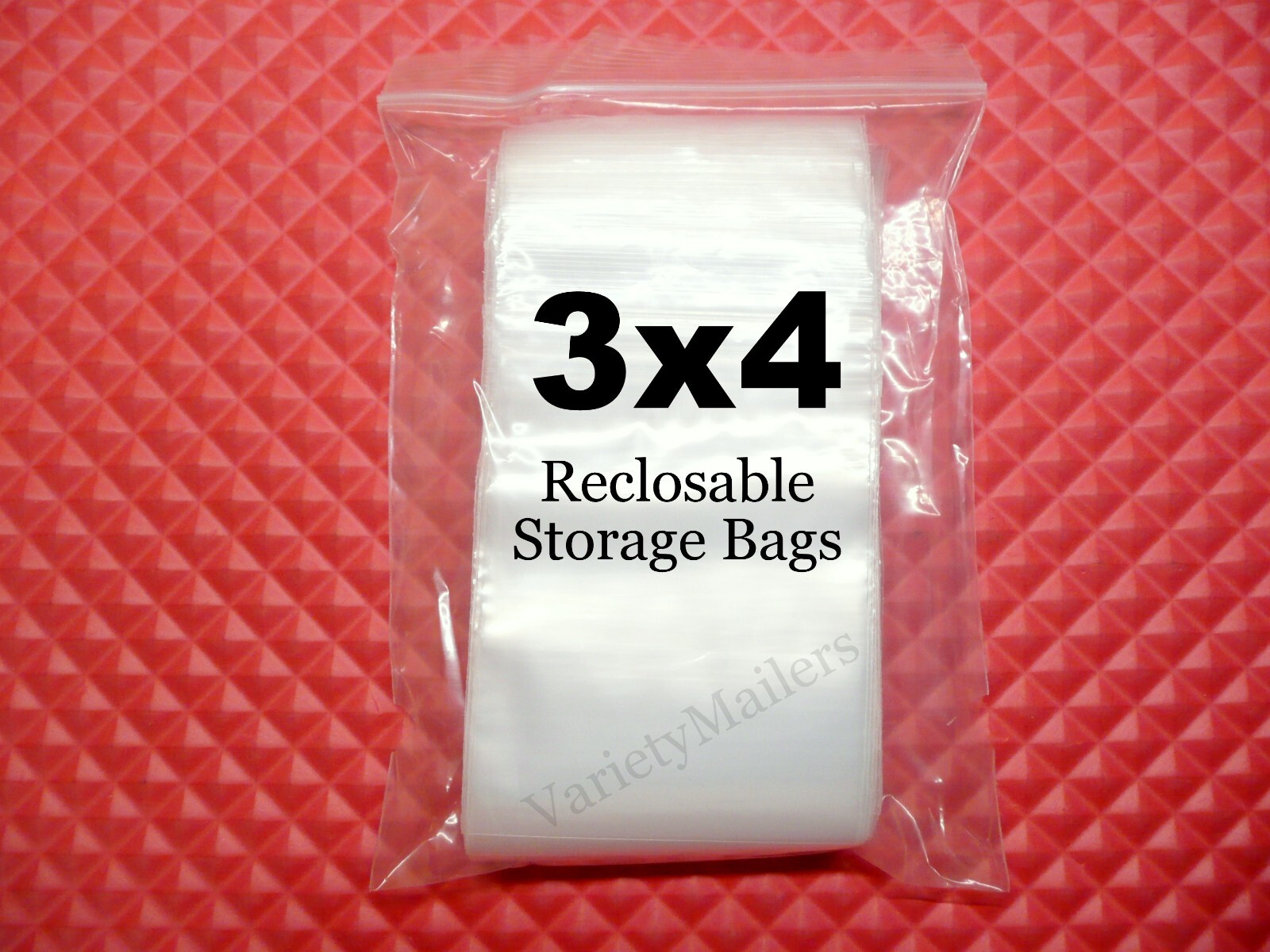 400 Reclosable Storage Bags 3”x 4” Clear 2 Mil Seal-Top Baggies 3×4
