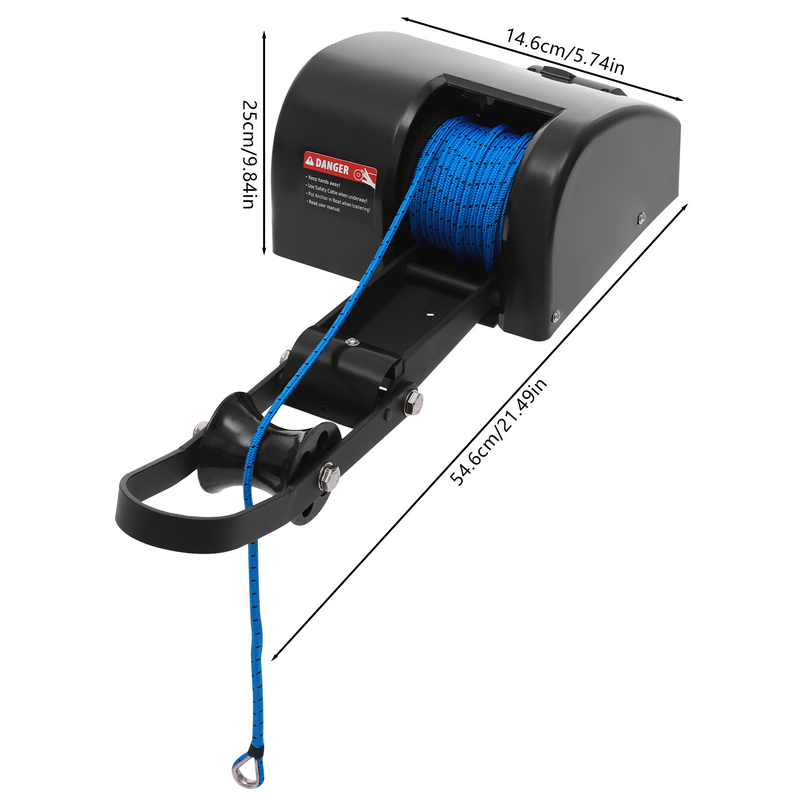 15.88kg Electric Anchor Winch with Roller & Remote Control for Boat Marine Winch