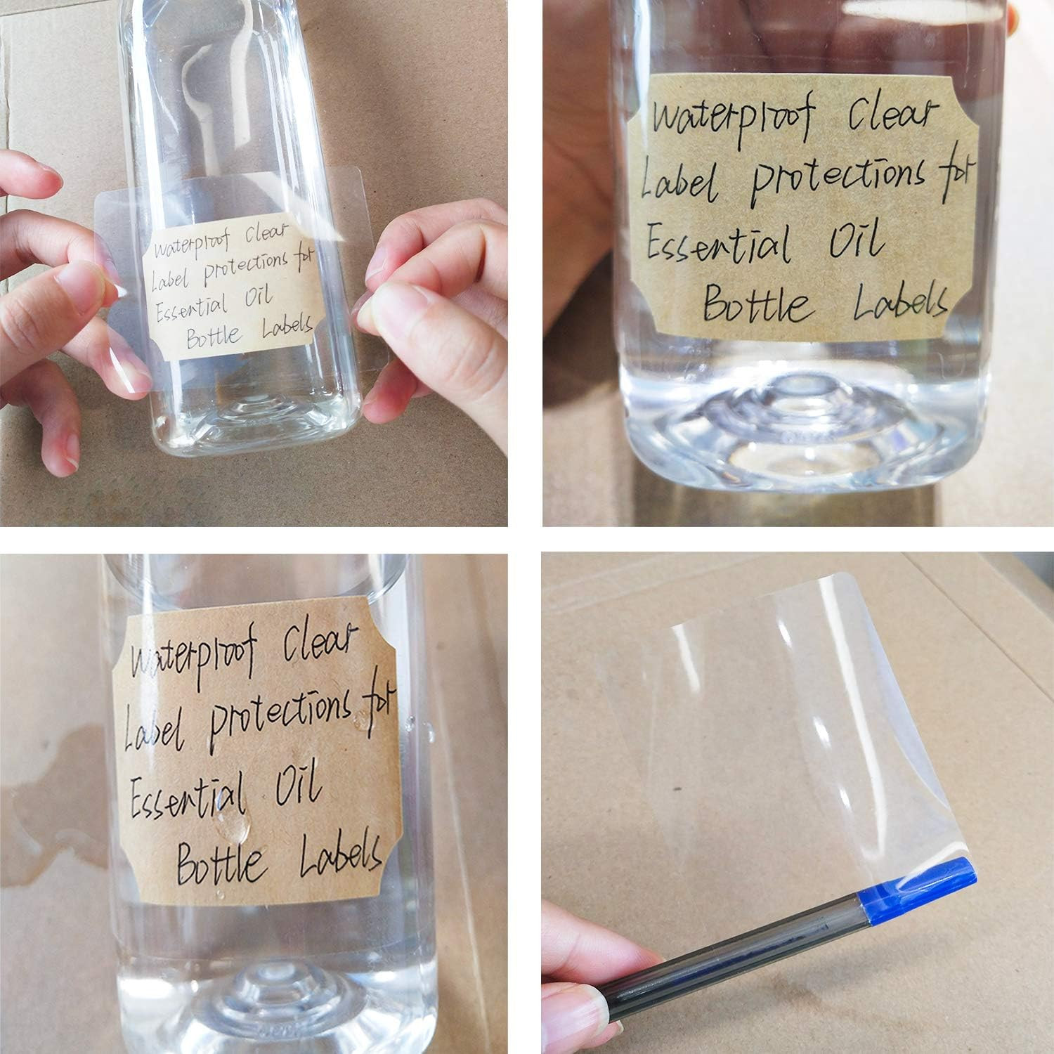 2.5X1.6 Inch Clear Waterproof Label Protectors for Essential Oil Bottle Labels a