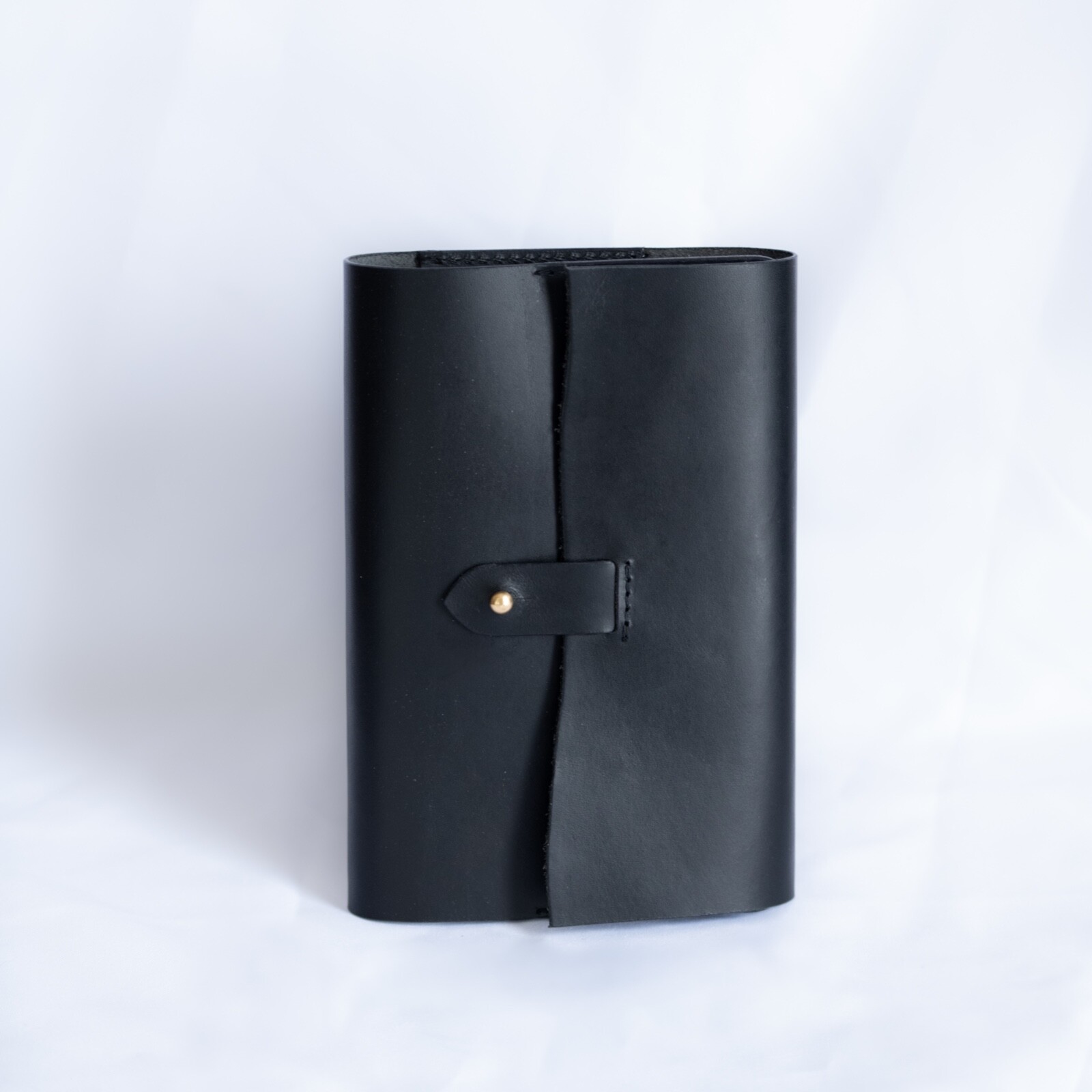 A5 Handmade Leather Notebook Cover Raw Edge Journal Black diary cover