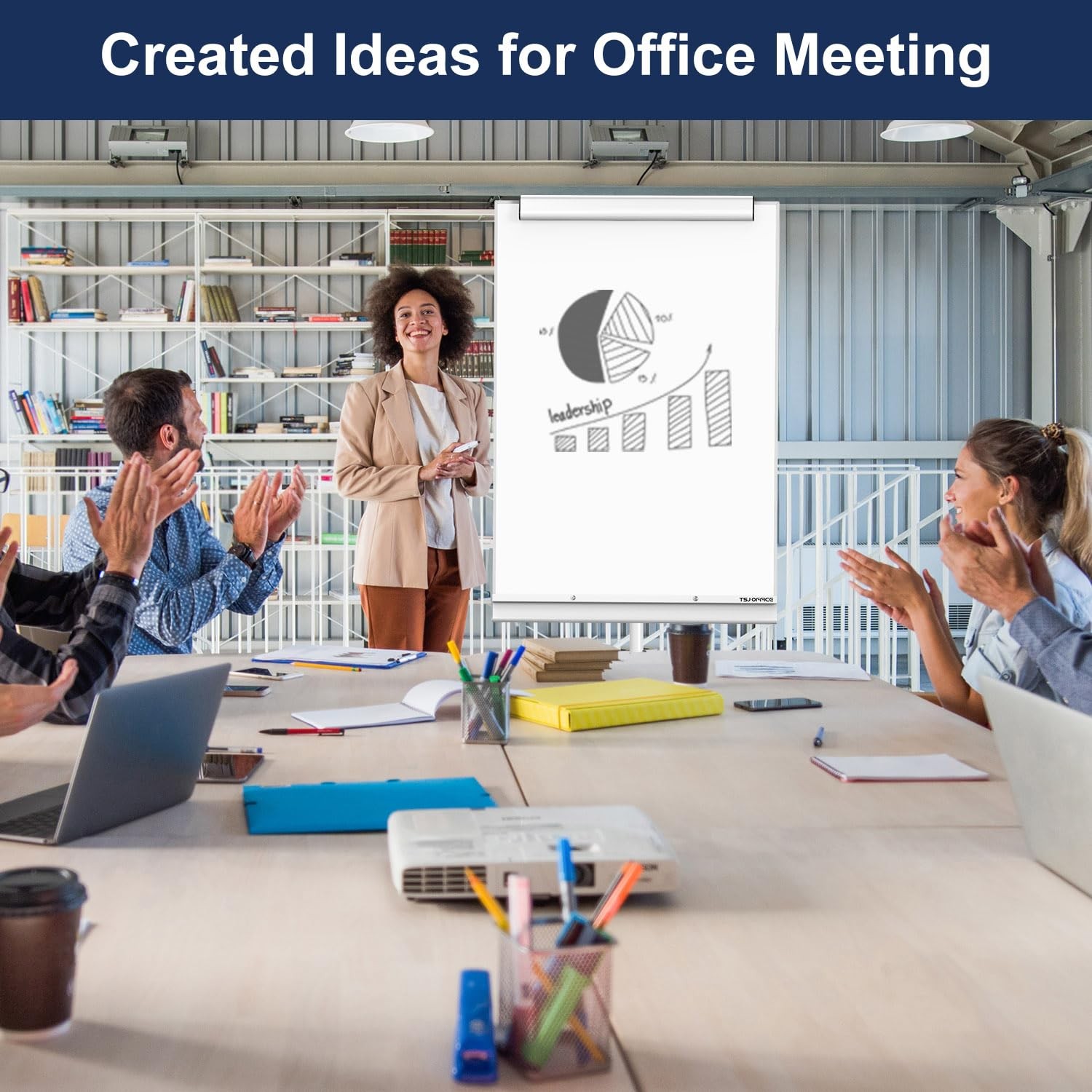 Rolling Whiteboard Standing – 40 x 26 Inches Magnetic Mobile White Board with…