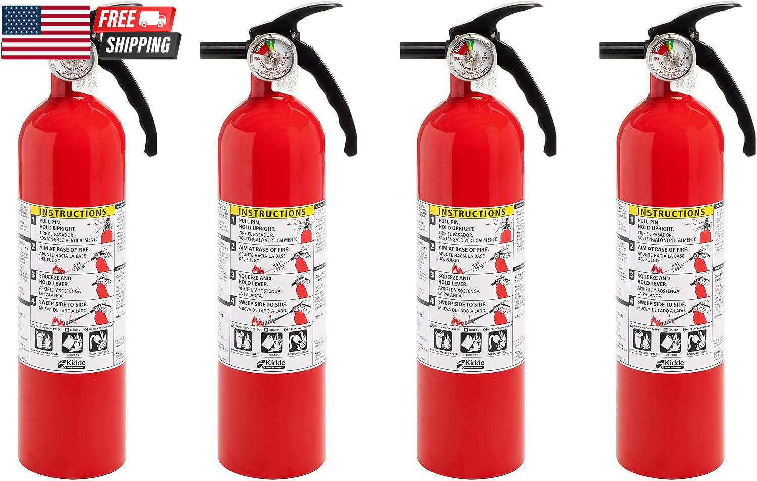 Kidde Basic 110 Fire Extinguisher for Home, 1-A:10-B:C, FA110G, 1 Pack | Residen