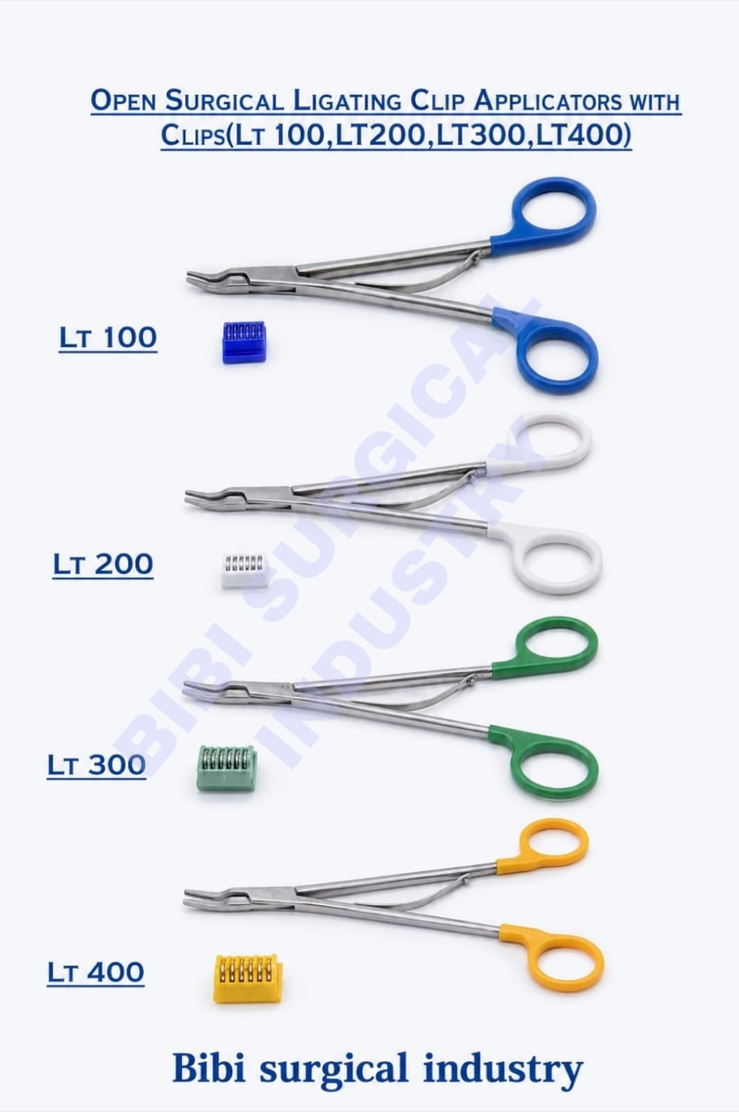 Reusable Ligasure Titanium Clip Applicator Forcep /Open Surgery Instrument Set 4