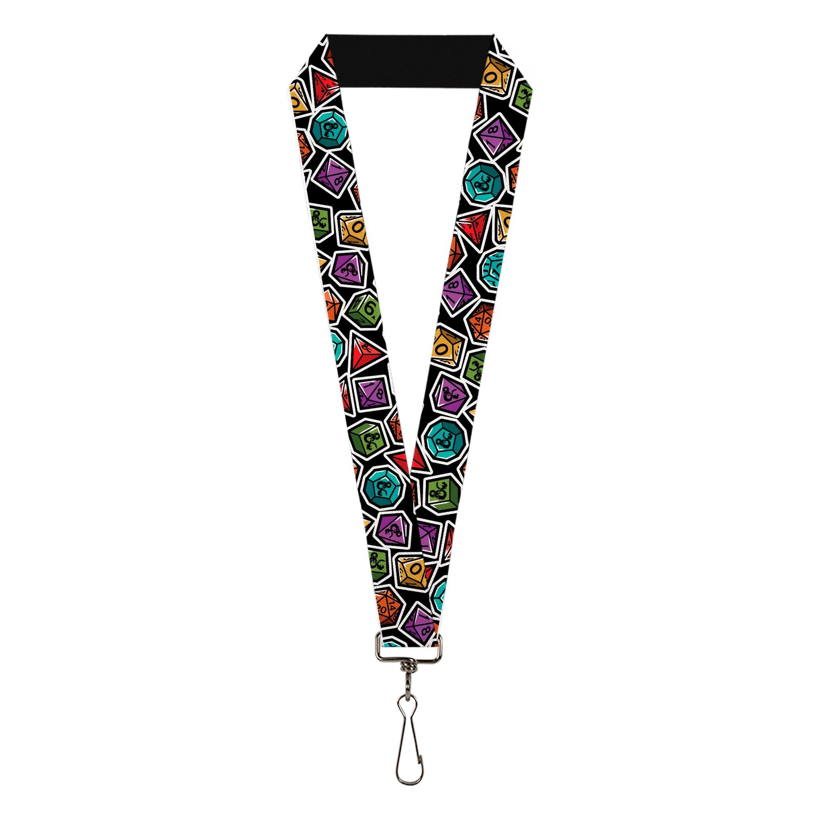 Dungeons & Dragons Lanyard, Dungeons & Dragons Dice Collage Black Multi Color, E