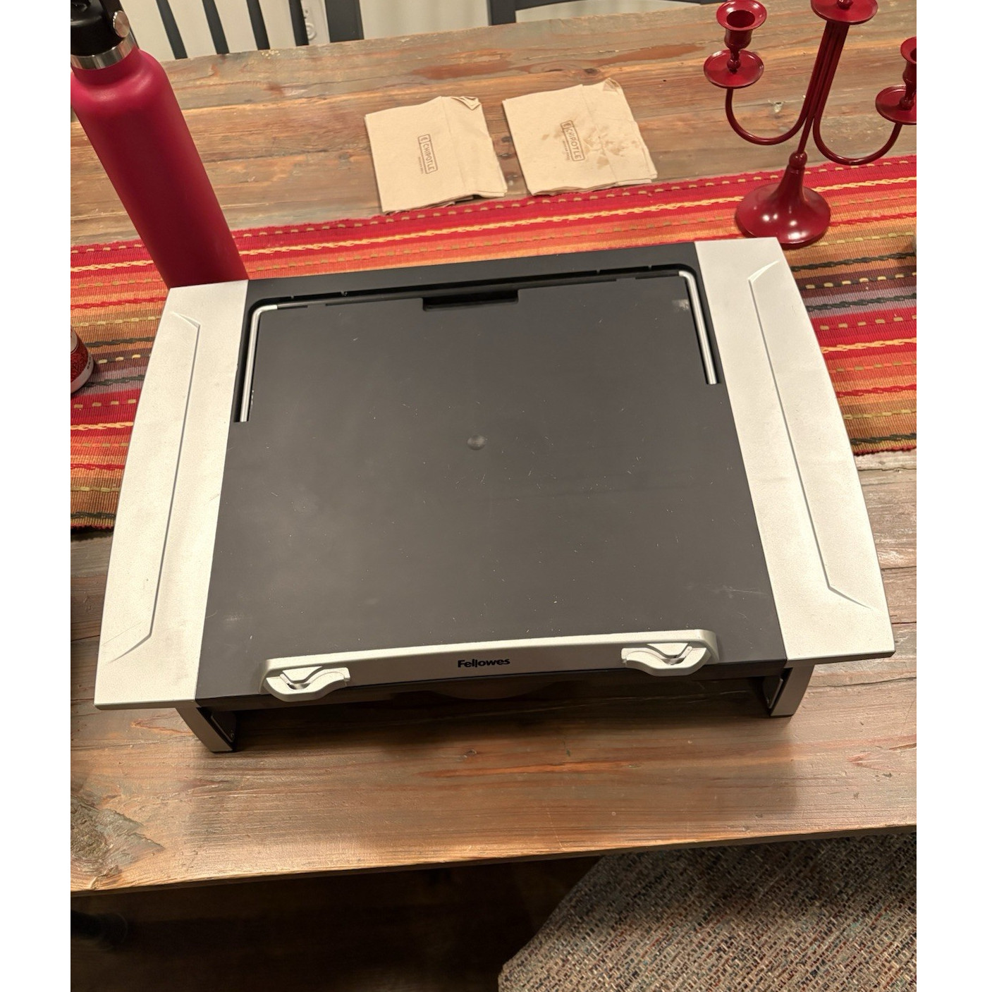 Fellowes Desktop Organizer Tray/Monitor Riser with Slide-Out Drawer