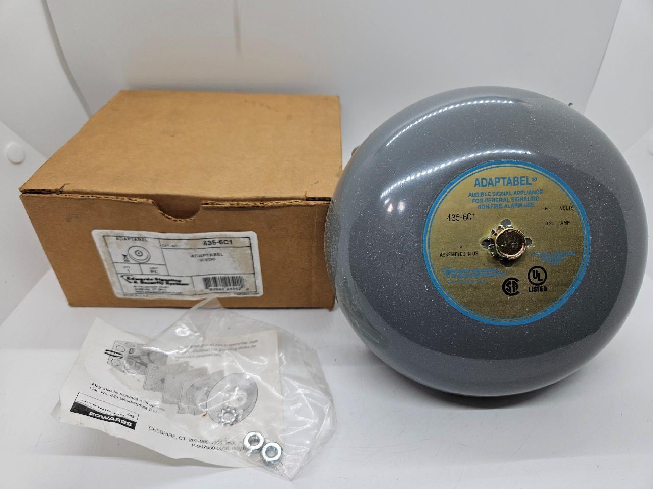 Edwards Signaling Adaptabel 435-6C1, 6″ Bell 6VDC