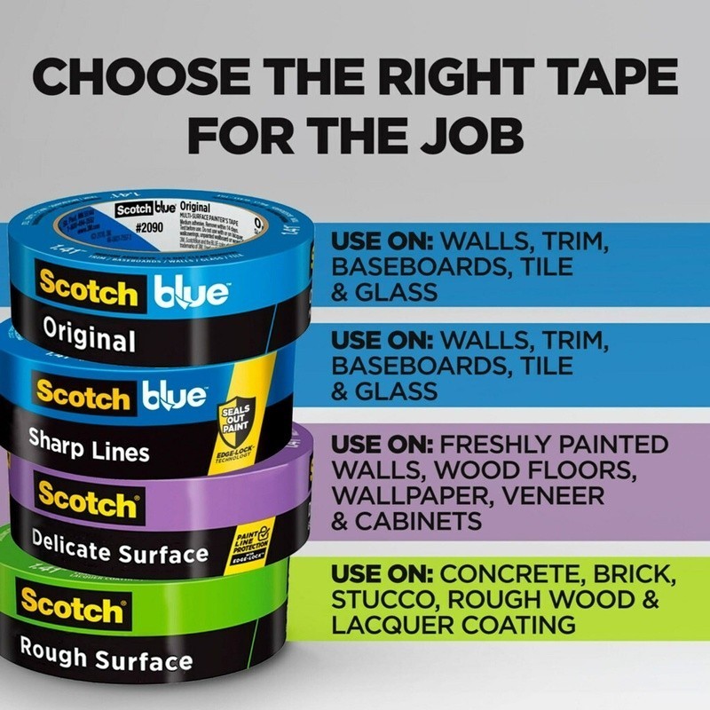 Original Painter’s Tape Multi-Surface Masking Tape Clean Removal 14 Days 6 Rolls