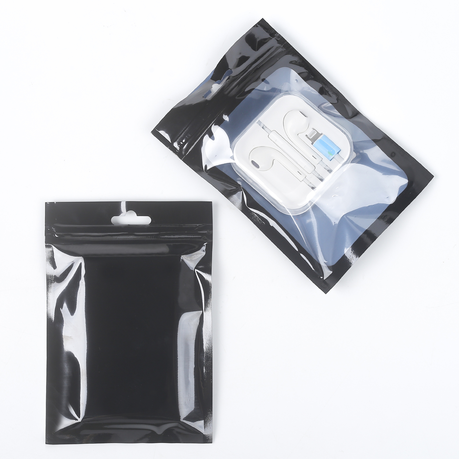 QQ Studio 100 Black Window QuickQlick™ Bags with Zip Seal for Phone Accessories