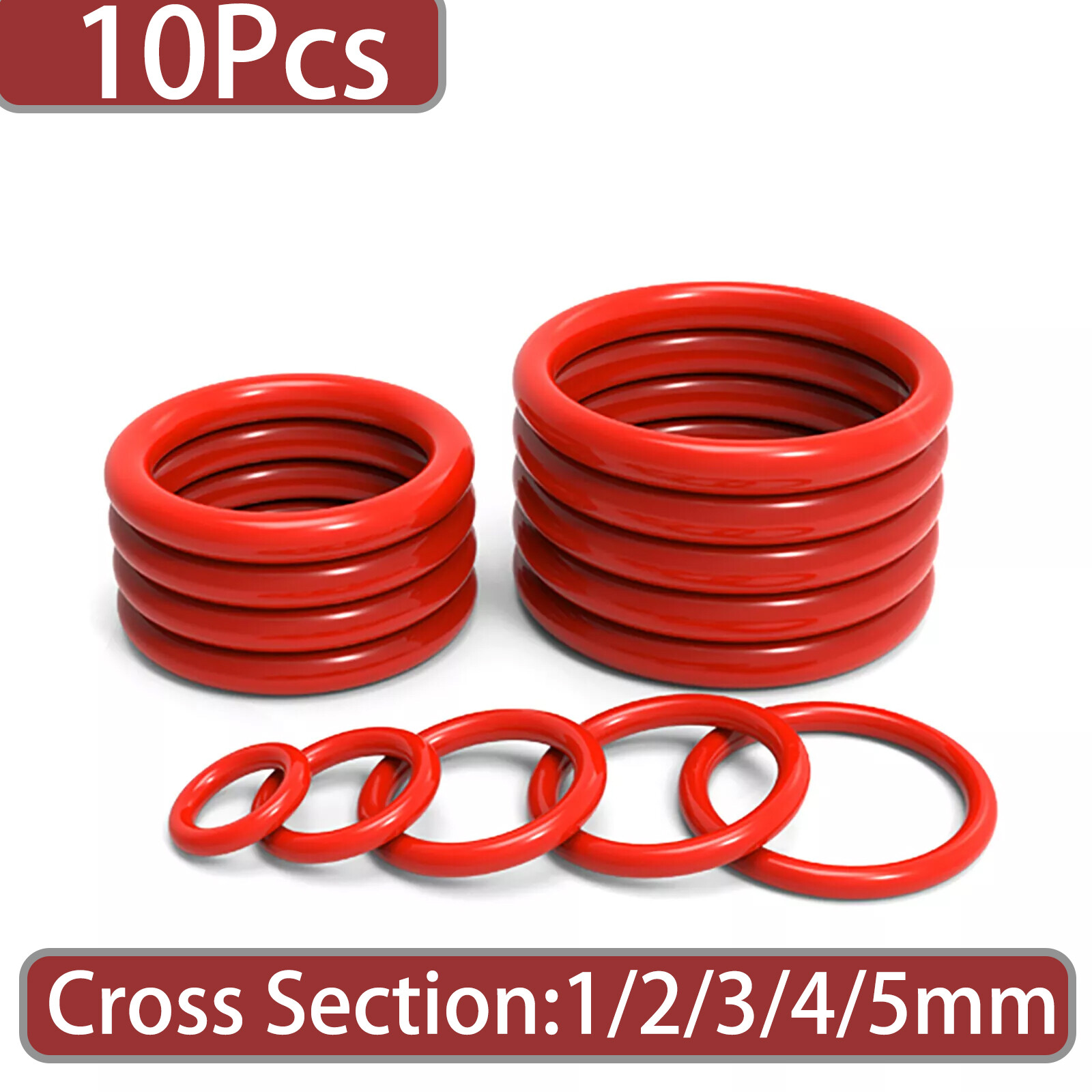 1/2/3/4/5/mm Cross Section O Rings VMQ Silicone Food Grade 5mm-50mm OD O-Ring