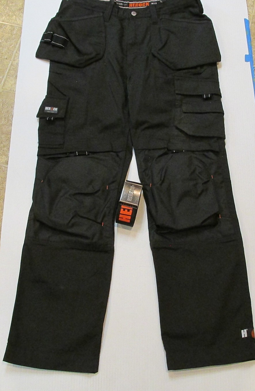 Herock Dagan Carpenter Water-Repellent Kneepad Work Pants 34 x 30 and belt