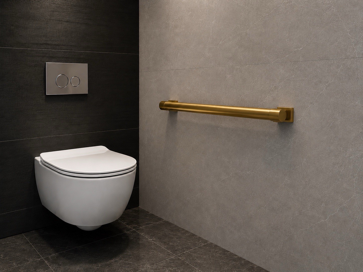 Bradley Restroom Toilet Grab Bar Oval 36” Brushed Brass 8B1-0013600-BR