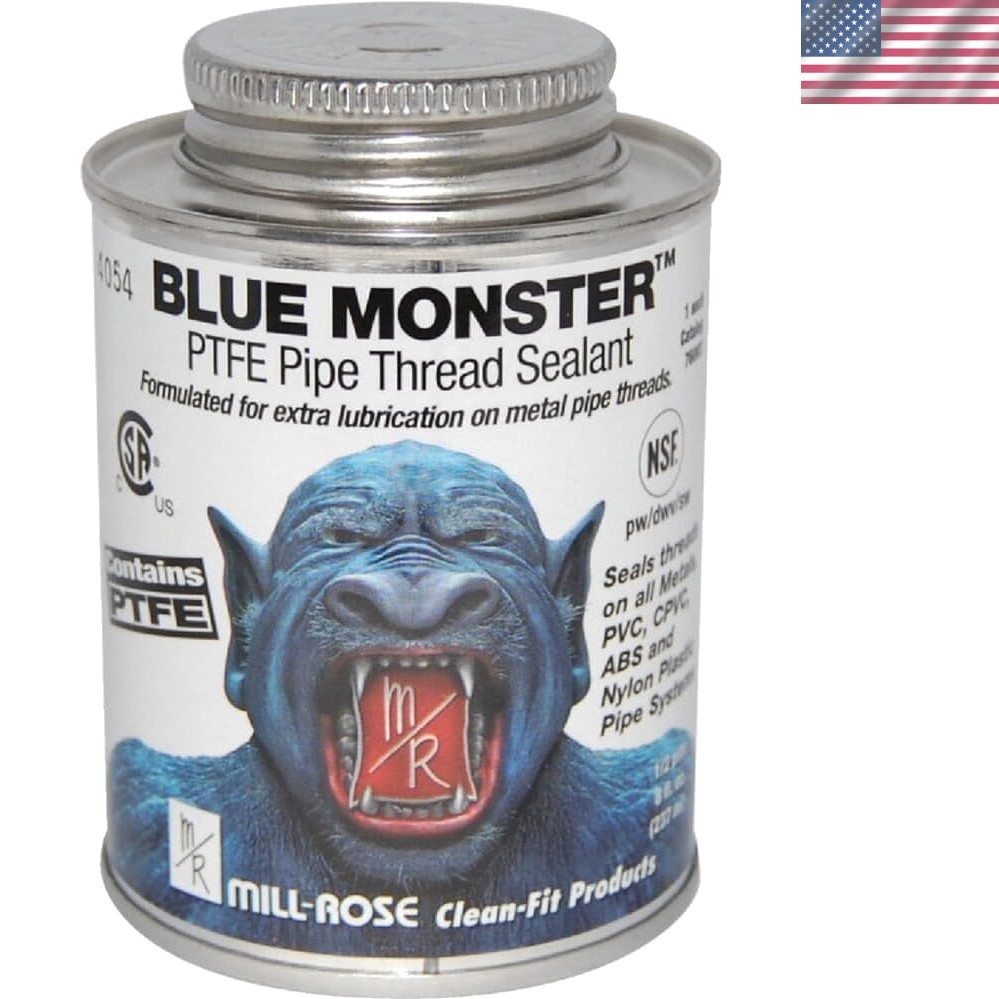 Industrial Blue Monster PTFE Liquid Sealant, 8 Fl. Oz – Water-Repellent Formula
