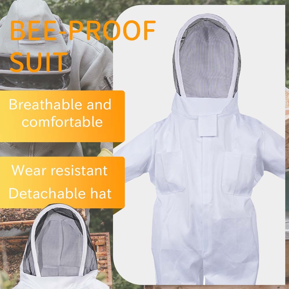 Beekeeping Suit XL Full Body Coverall Beekeeper Outfit Jacket With Veil Unisex