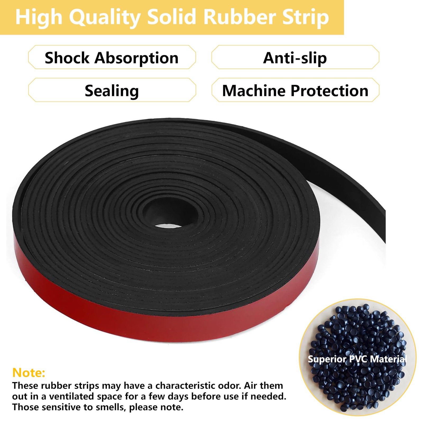 Rubber Strips with Adhesive Backing 1″&2″ Wide x1/8″ Thick x118&40″ Long 2 Si…