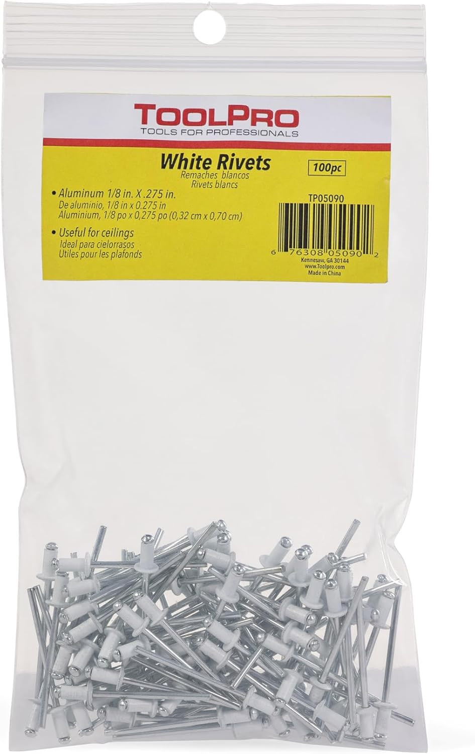 Pop Rivets for Ceilings, 1/8″ (100, White)