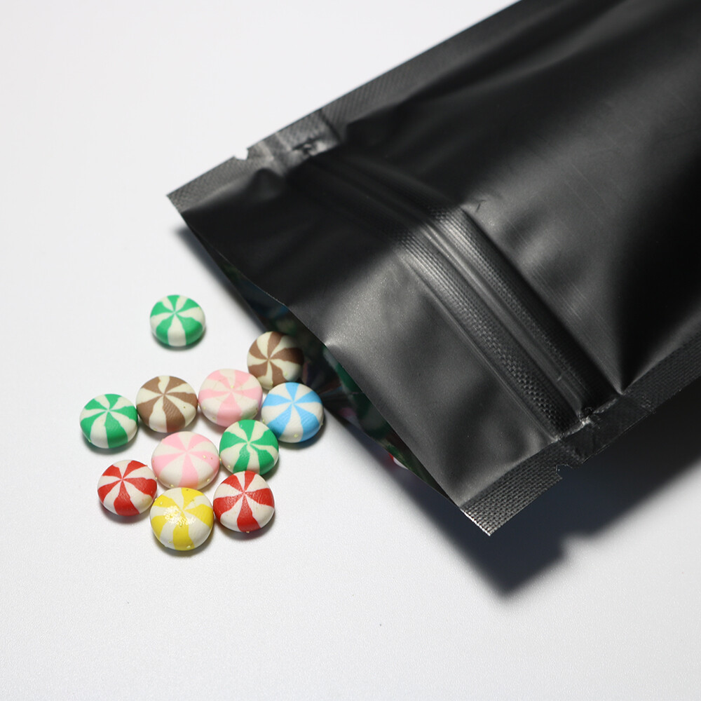 100pc Gold Black Pink Green Silver Matte Resealable Bags (~3x5in/4x6in/5x7in)