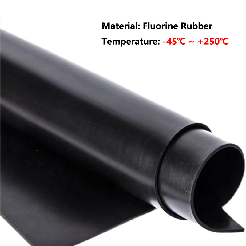 Black Fluorine Rubber Sheet Plate Square Flexible Gasket Thick 1mm-5mm High Temp