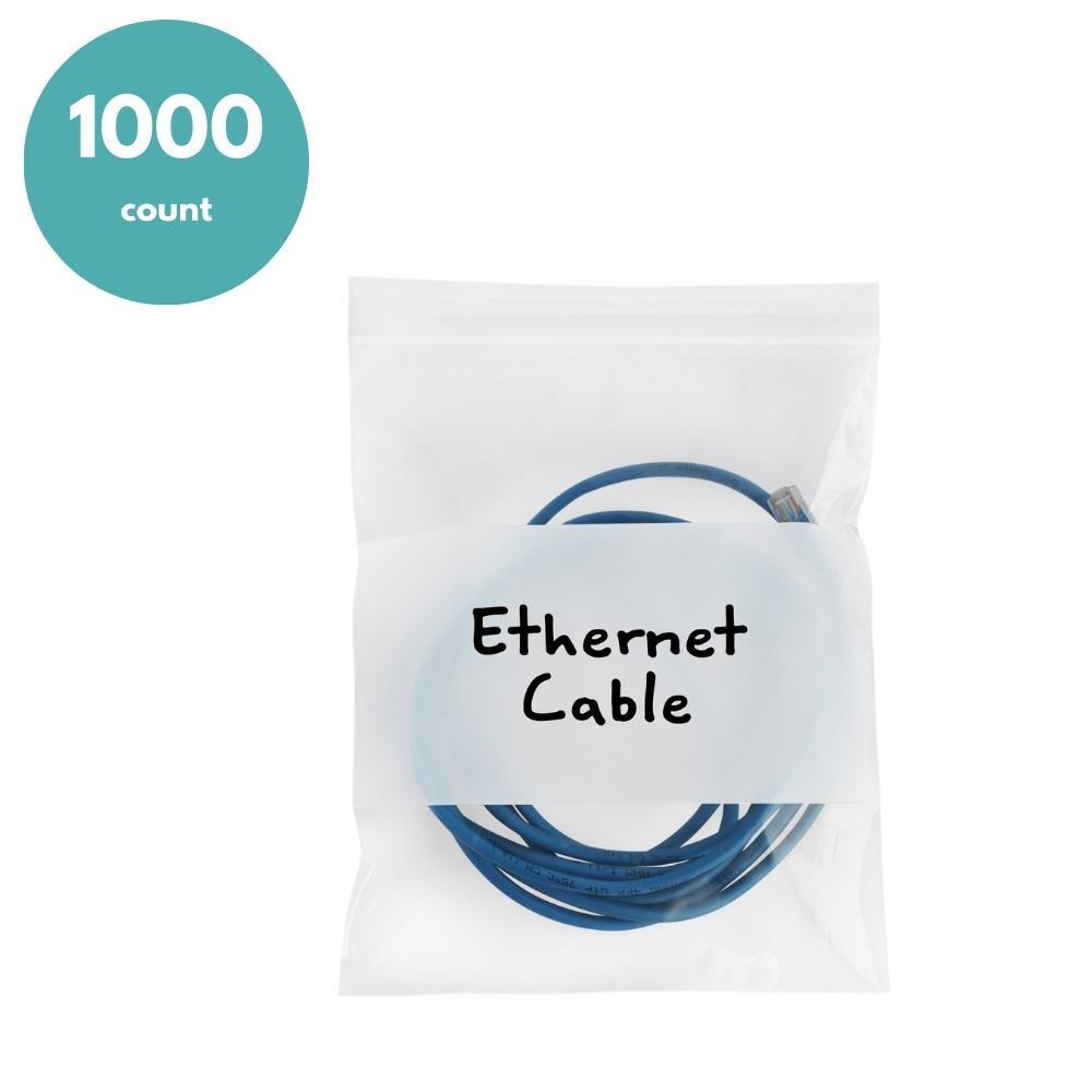 1000 Clear 2 Mil Reclosable Plastic Polybags Top Seal 10″ x 12″ with White Block