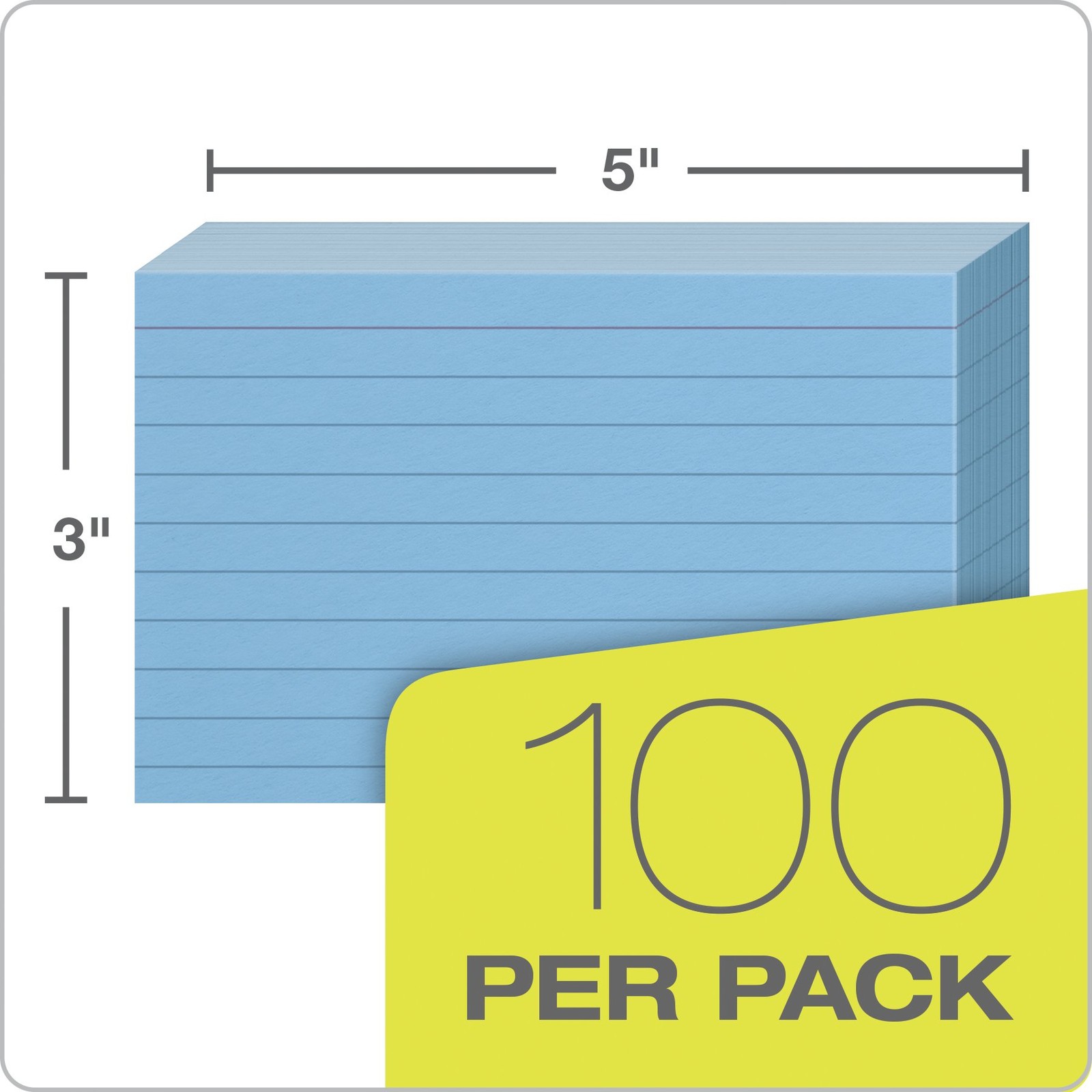 Oxford Ruled Color Index Cards 3″ x 5″ Blue 100 Per Pack 7321 BLU