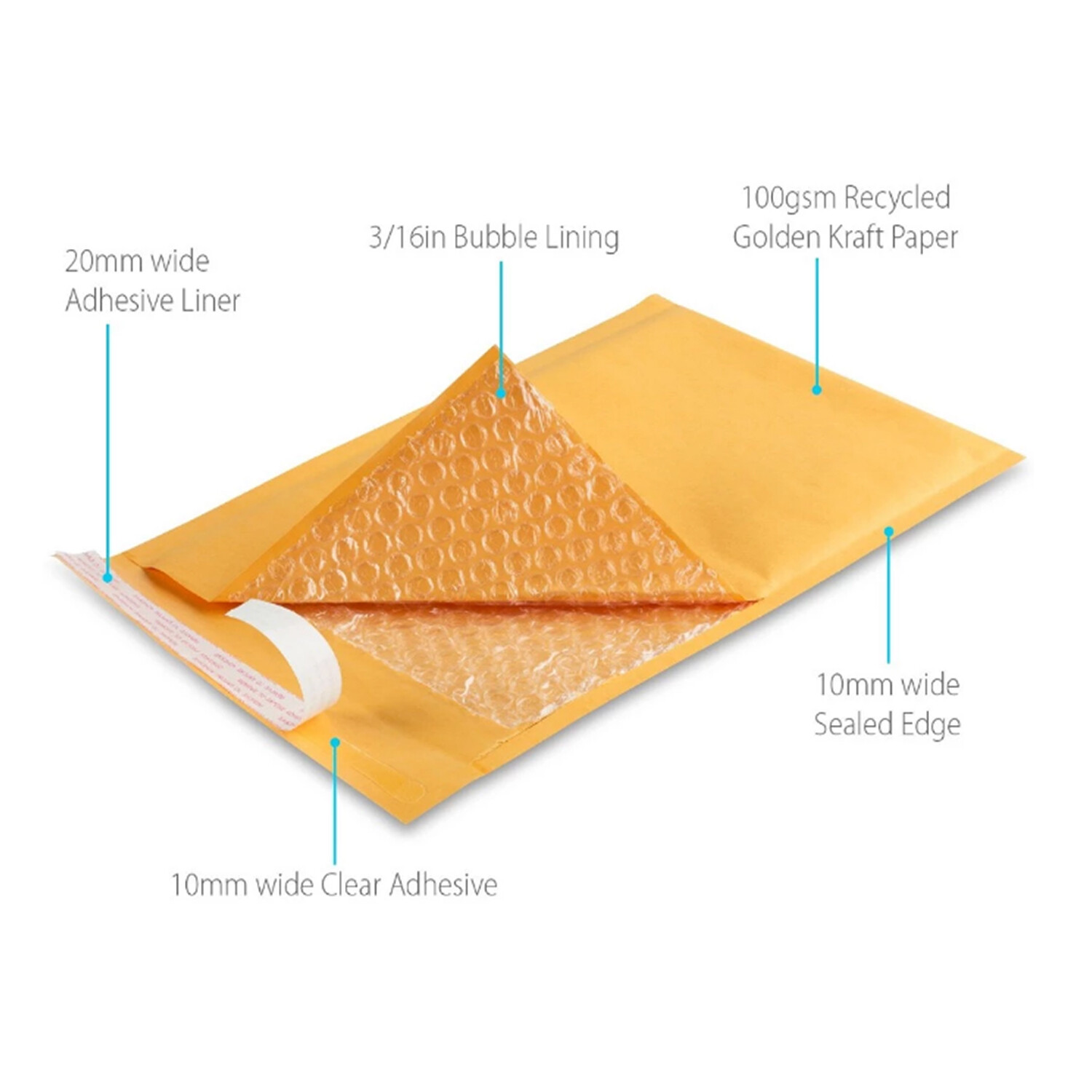 6.5″ x 9″ Kraft Self Seal Bubble Mailer Padded Envelope #0 100,250, 500,1000