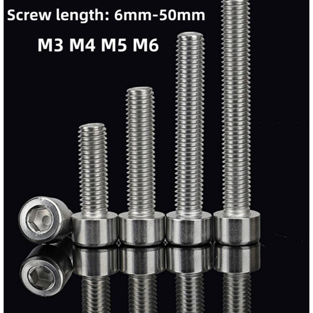 10/20/50/100pcs M3-M8 Allen Hex Socket Cap Head Screws Bolts 316 Stainless Steel