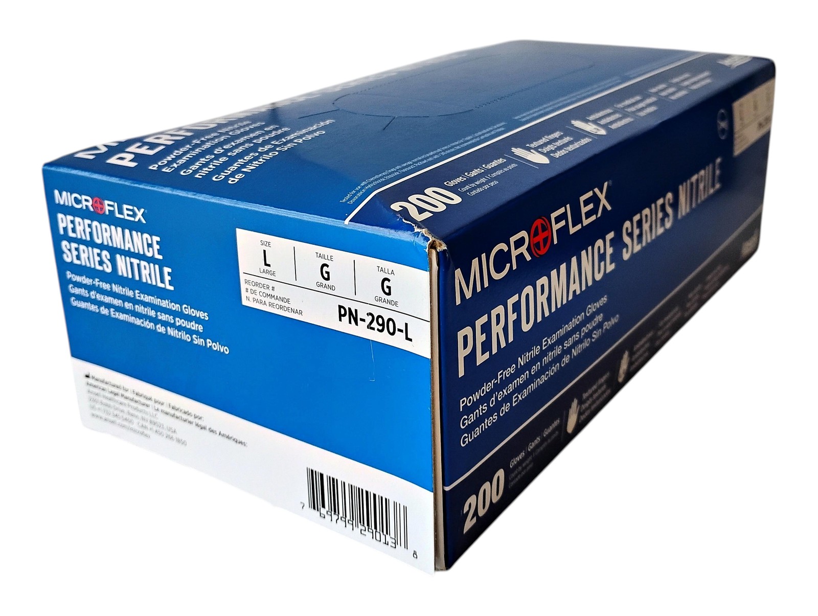 Ansell Microflex PN-290-L Large Powder-Free Performance Series Nitrile Gloves