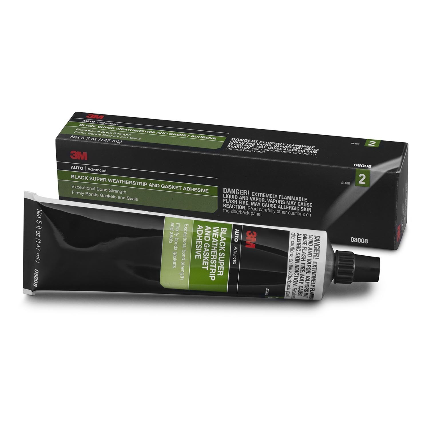 3M 8008 Black Super Weatherstrip and Gasket Adhesive, 5 fl oz 08008