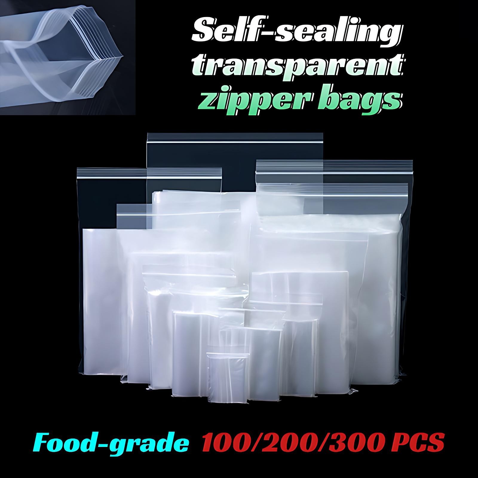 Resealable Grip Self Seal Plastic Clear Bags Zip Lock Bags PE Poly All Size Food