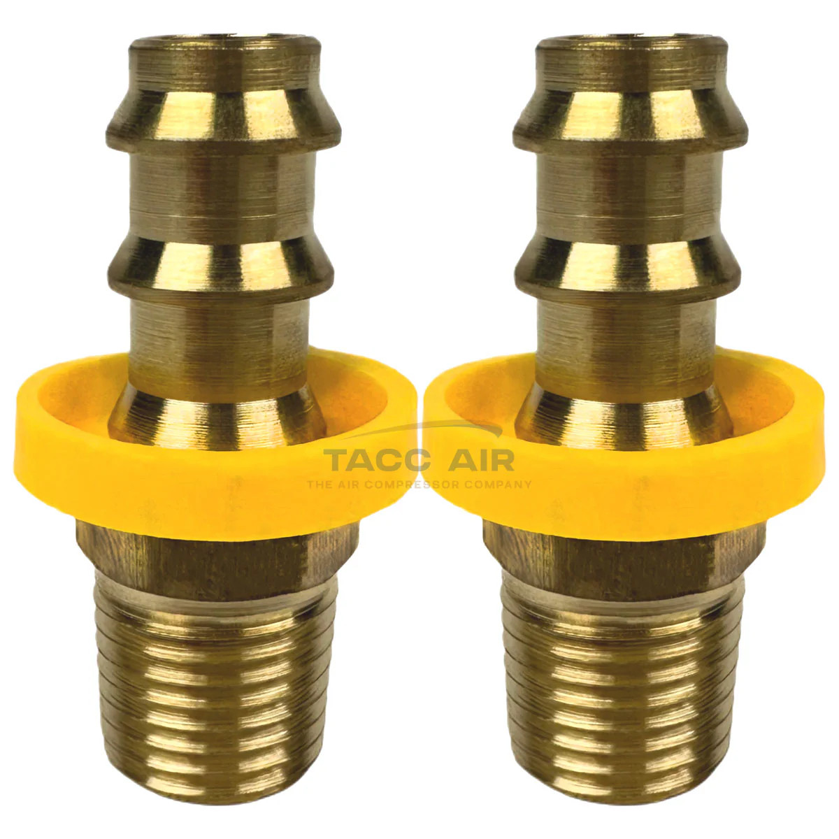 2 Pack Easy Lock Brass Hose Barb Fitting Connector 3/8″ Push-Lock x 1/4″ MNPT