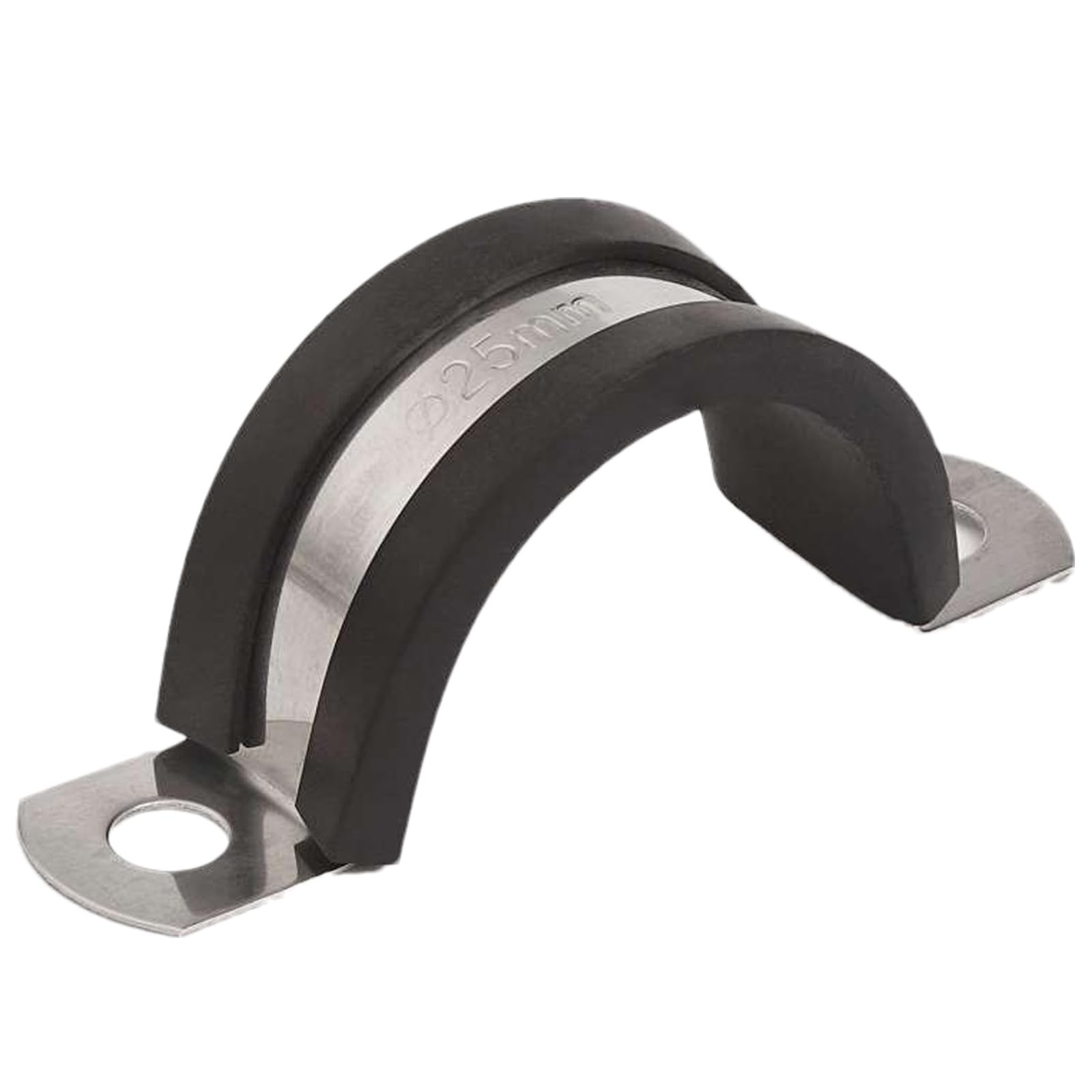 25 Pack 1 Inch Cable Clamps Stainless Steel Wire Clamp Pipe Clamp Rubber Clamp R