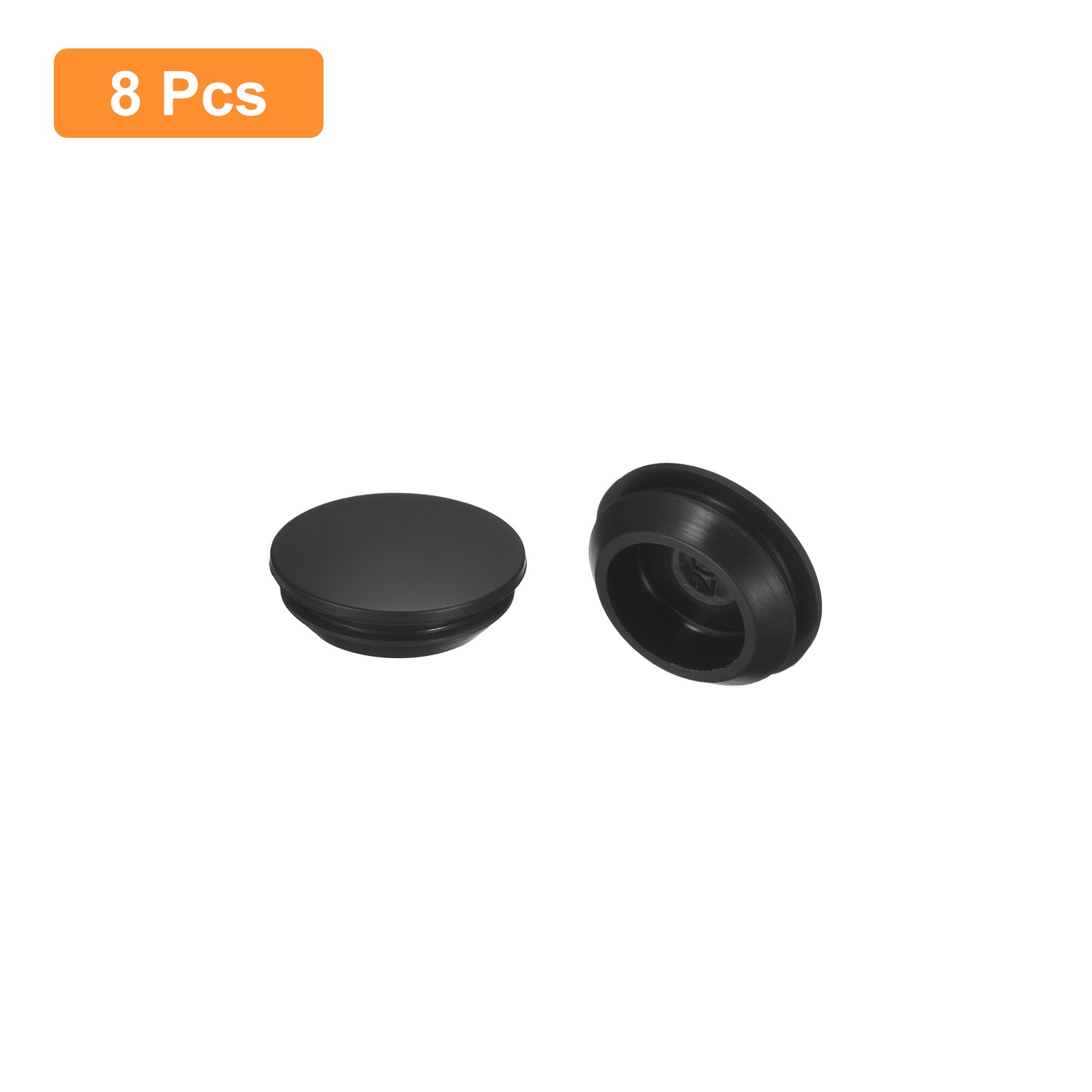8Pcs Silicone Plugs Rubber Round Hole Plugs for 20-22mm Hole Black