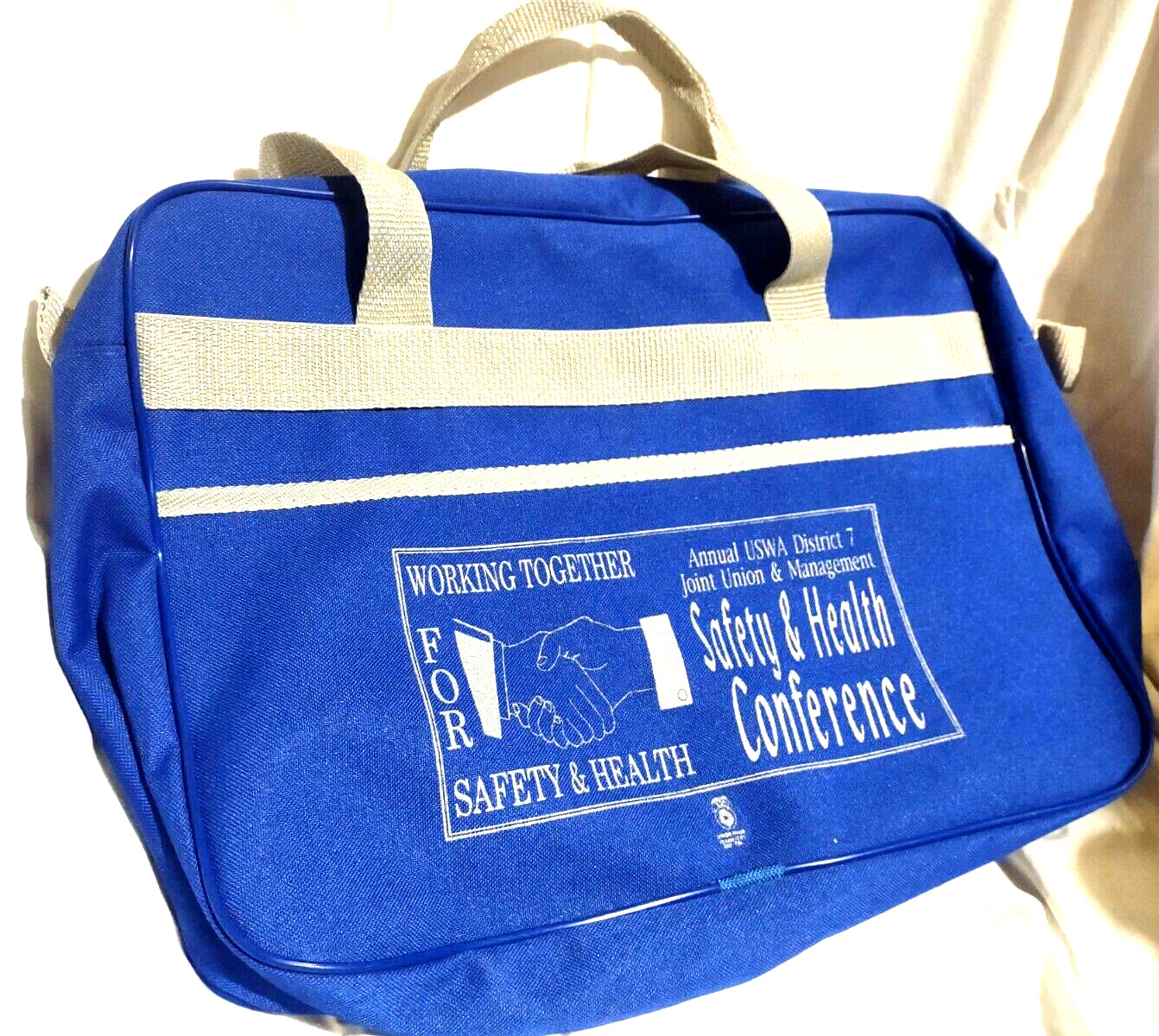 Blue Bag Laptop Handbag 2 Handle CLEAN Health & Safety Teamsters Union Made
